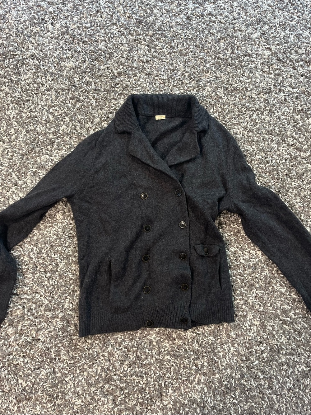 J. Crew Double-Breasted Charcoal knit blazer